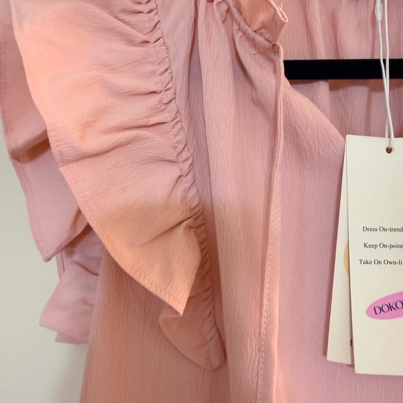NWT Dokotoo Chic Pink Ruffled Casual Dress - Picture 3 of 6